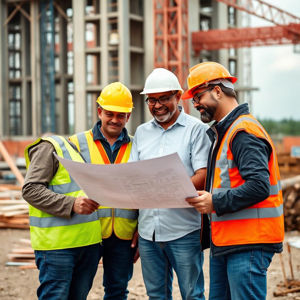 Equipo de construcción NEW HOME en obra