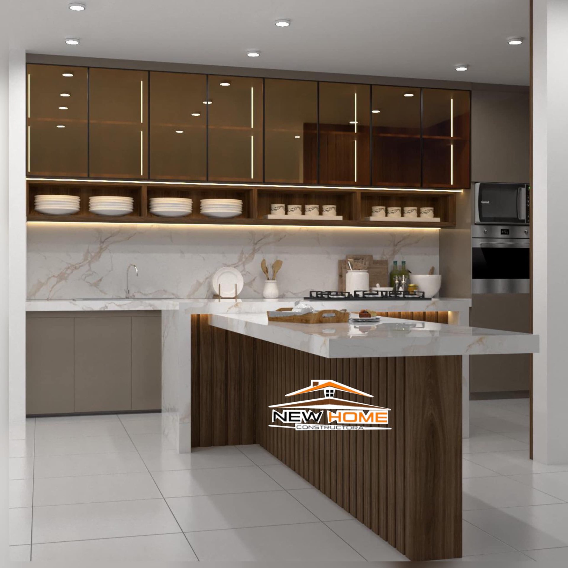 Cocina Contemporánea con Isla Central